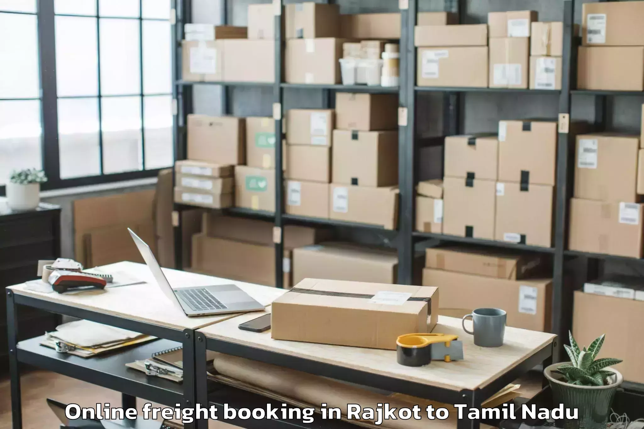 Reliable Rajkot to Thottiyam Online Freight Booking